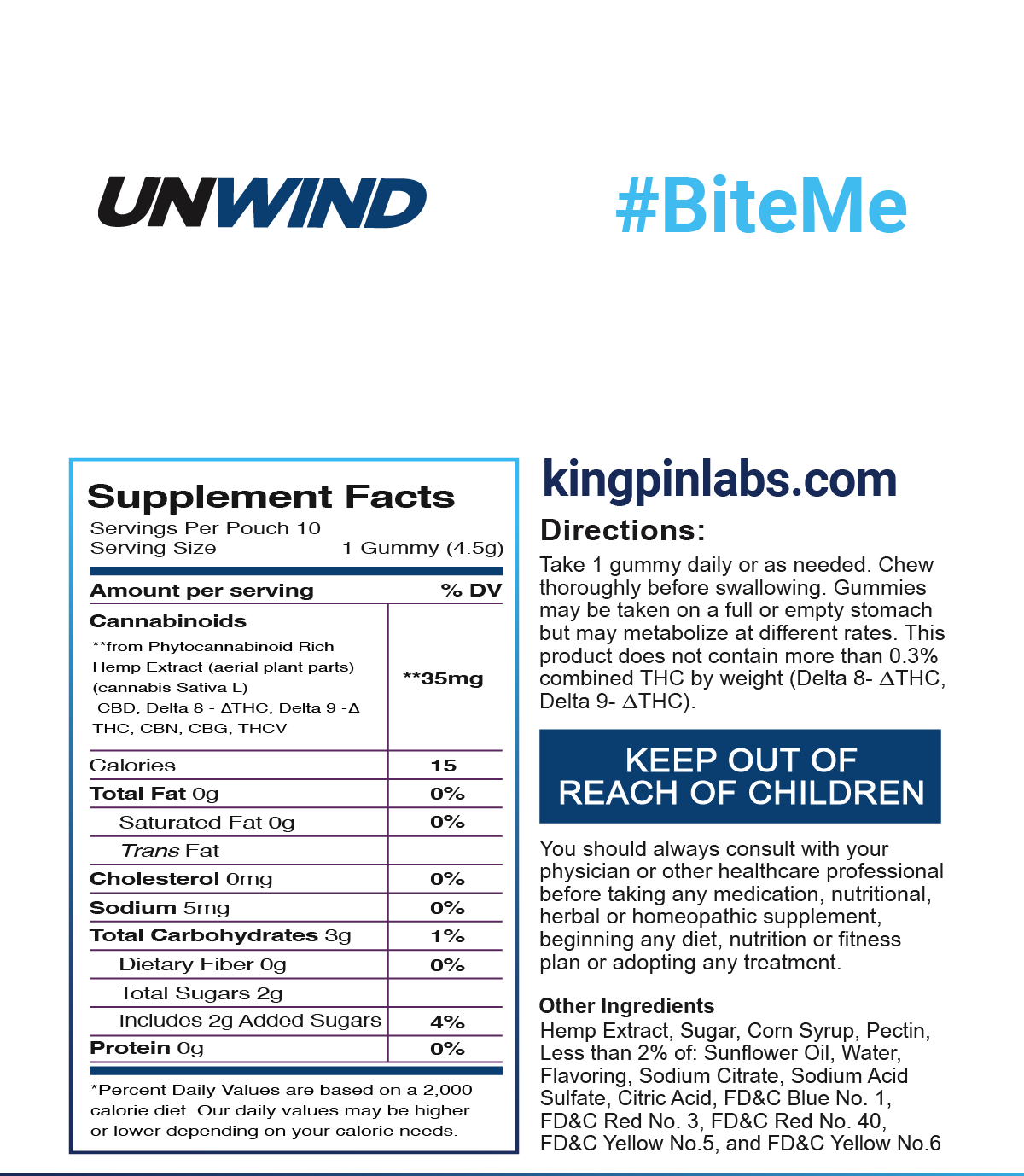 UnWind "BITE ME" D8 Gummies